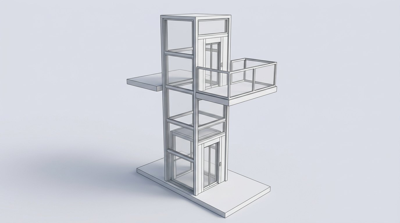 A glazed passenger lift shaft for step-free access to the deck