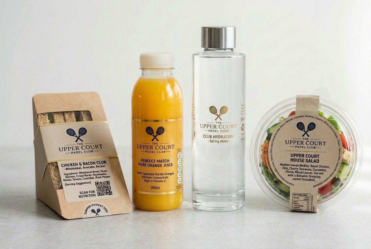 The UCP retail range: sandwich pack, salad, cold-pressed juice and smart water